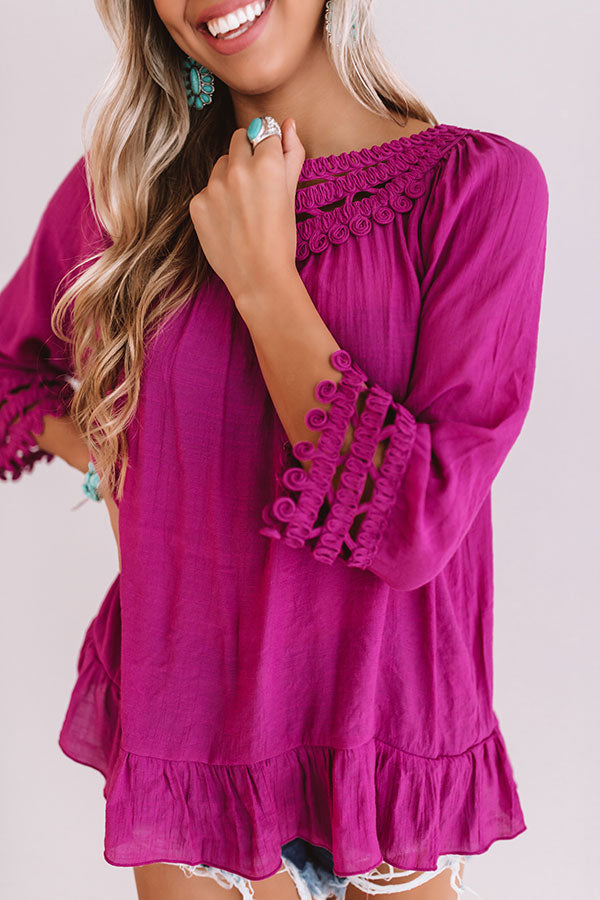 Girls Trip to Greece Shift Top in Berry Image - 4