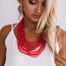 Sweet As Sugar Beaded Necklace in Scarlet Image - 1