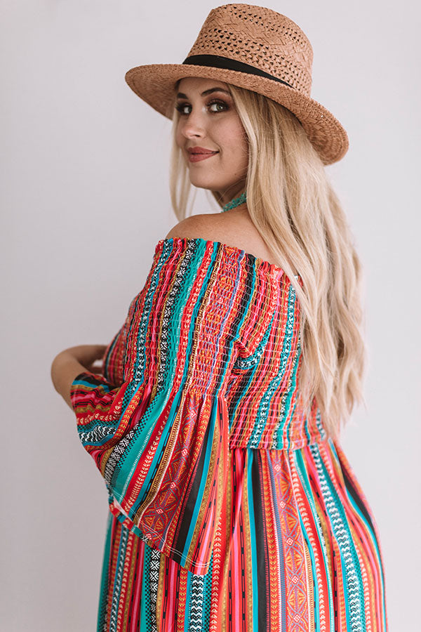 Ready For Fiji Smocked Midi Dress Curves Image - 4