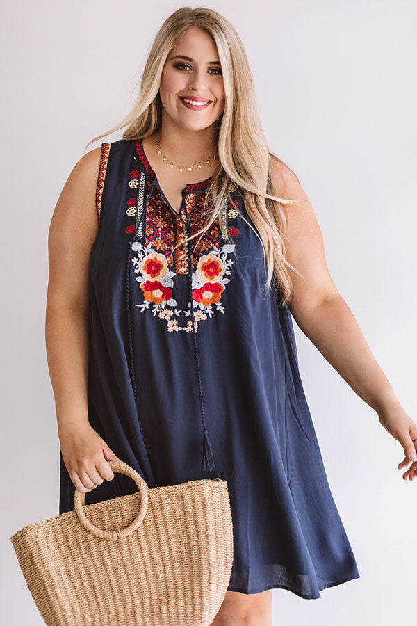 Paradise Cove Embroidered Shift Dress Image - 2