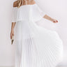 Gala Glam Pleated Maxi Dress in Ivory Image - 1
