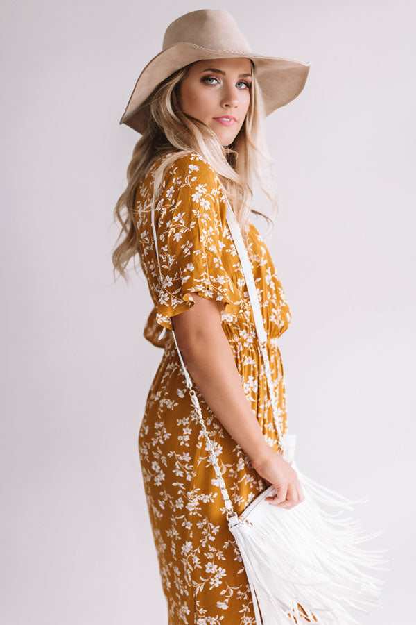 Fields In Florence Floral Midi in Mustard Image - 3