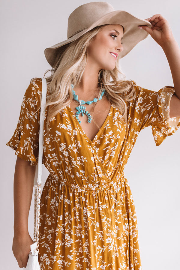 Fields In Florence Floral Midi in Mustard Image - 2