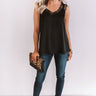 Love Like This Lace Trim Tank in Black Image - 1