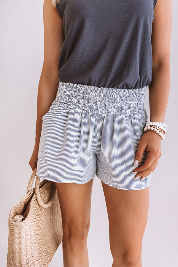 Vacation Under The Sun Stripe Shorts In Navy Image - 2