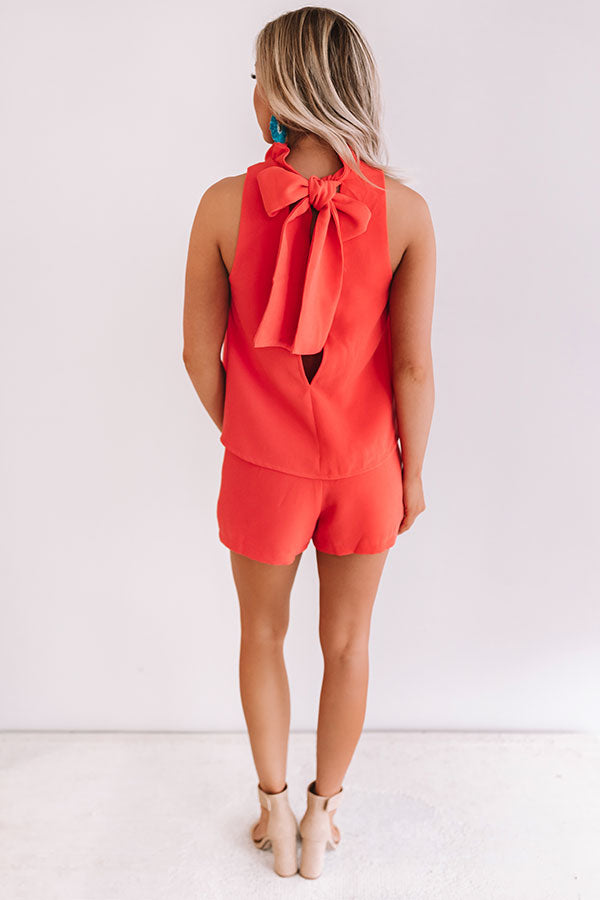 Make It Or Break It Ruffle Romper In Tangerine Image - 3