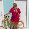 Calls For Celebration Wrap Romper In Rose Curves Image - 1
