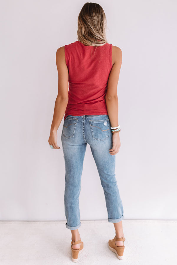 Coast To Coast Boyfriend Tank in Red Image - 4