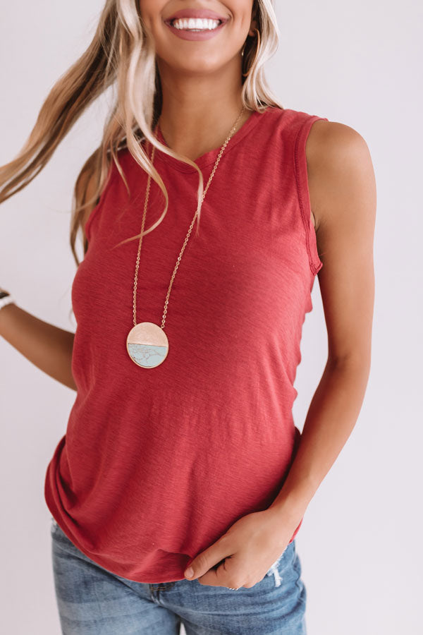 Coast To Coast Boyfriend Tank in Red Image - 3