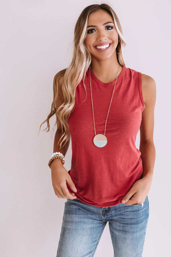 Coast To Coast Boyfriend Tank in Red Image - 2