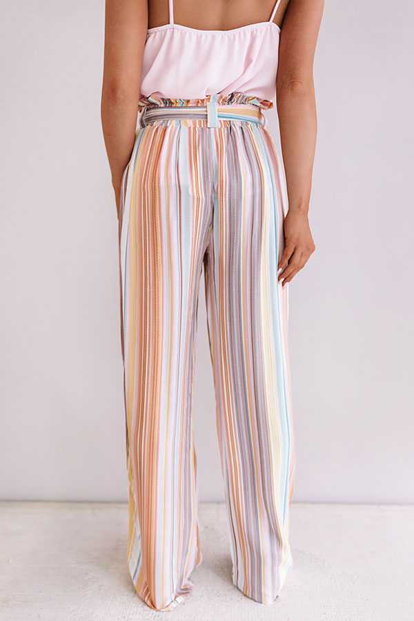 Sweet Skyline Views Stripe Pants in Peach Image - 3