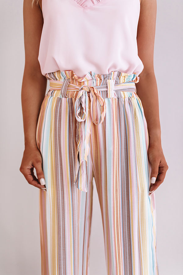 Sweet Skyline Views Stripe Pants in Peach Image - 2