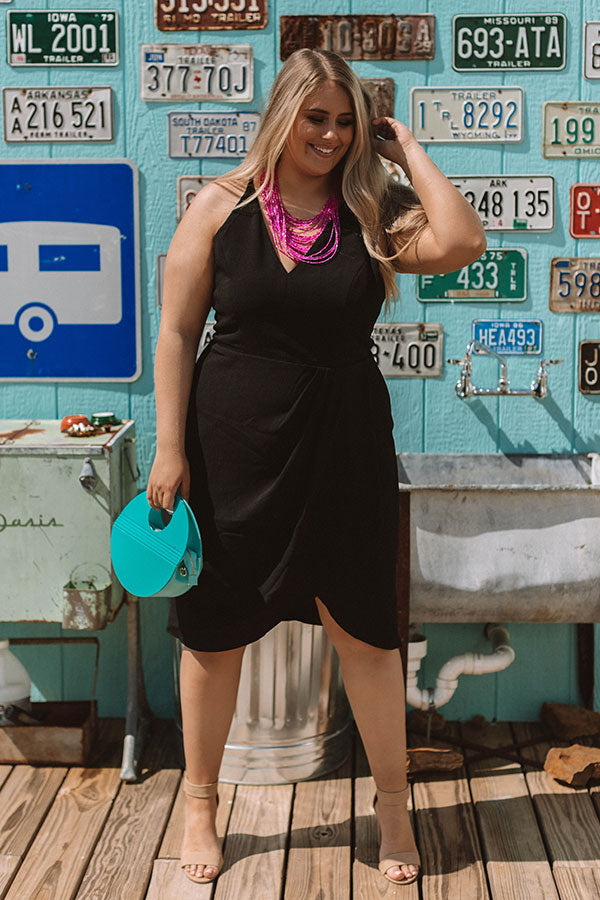 Champagne Celebration Dress In Black  Curves Image - 5