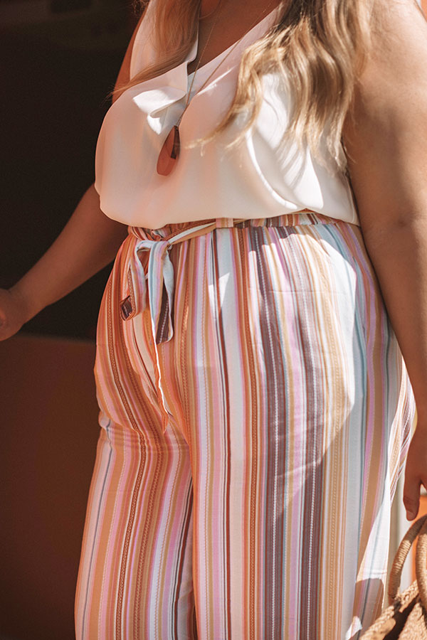Sweet Skyline Views Stripe Pants in Peach Curves Image - 3