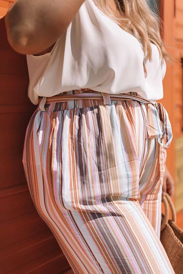 Sweet Skyline Views Stripe Pants in Peach Curves Image - 5