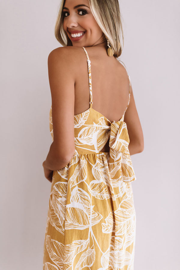 Tulum Sunset Button Down Midi in Marigold Image - 4