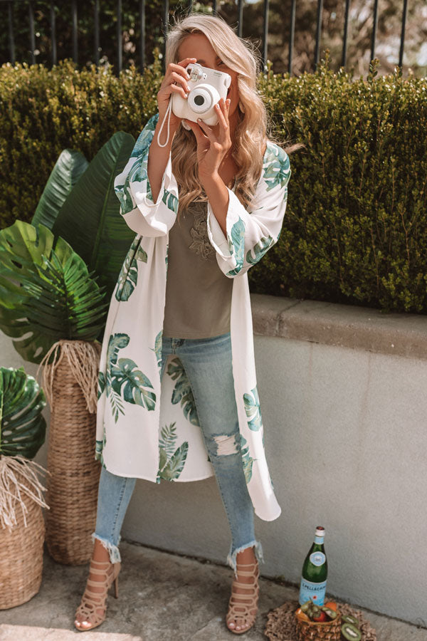 Turks and Coconuts Floral Duster in Ivory Image - 5