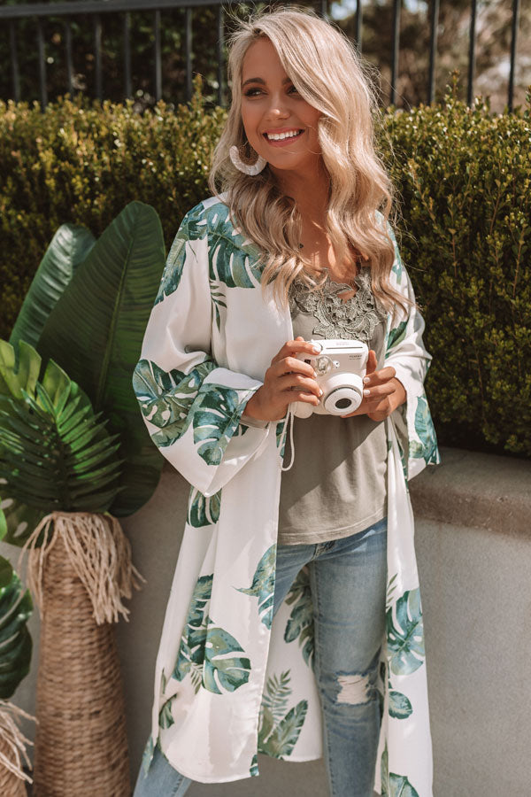 Turks and Coconuts Floral Duster in Ivory Image - 3