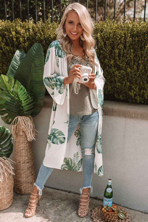 Turks and Coconuts Floral Duster in Ivory Image - 2