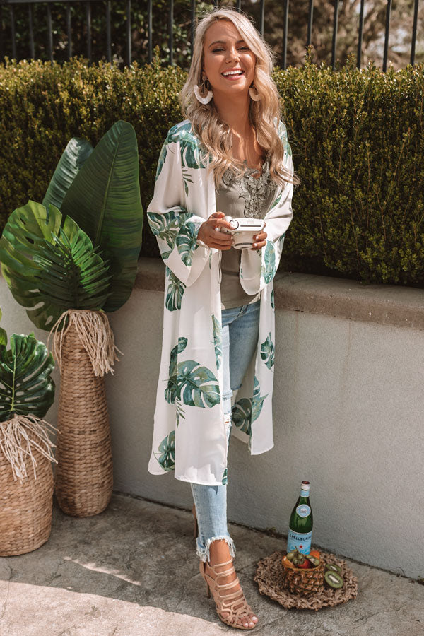 Turks and Coconuts Floral Duster in Ivory Image - 1