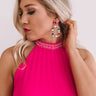 Eyes On You Earrings In Fuchsia Image - 1