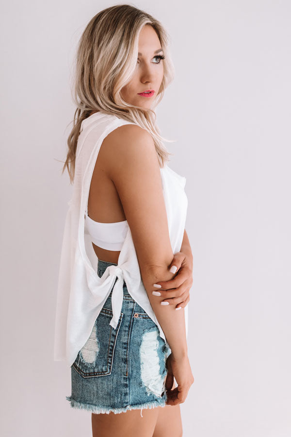 Make Your Own Luck Henley Tank In White Image - 2