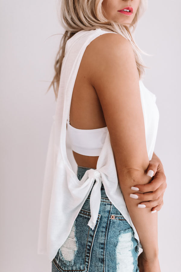 Make Your Own Luck Henley Tank In White Image - 4