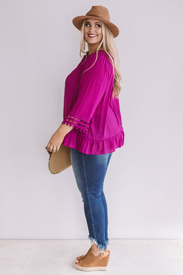 Girls Trip to Greece Shift Top in Berry Curves Image - 4