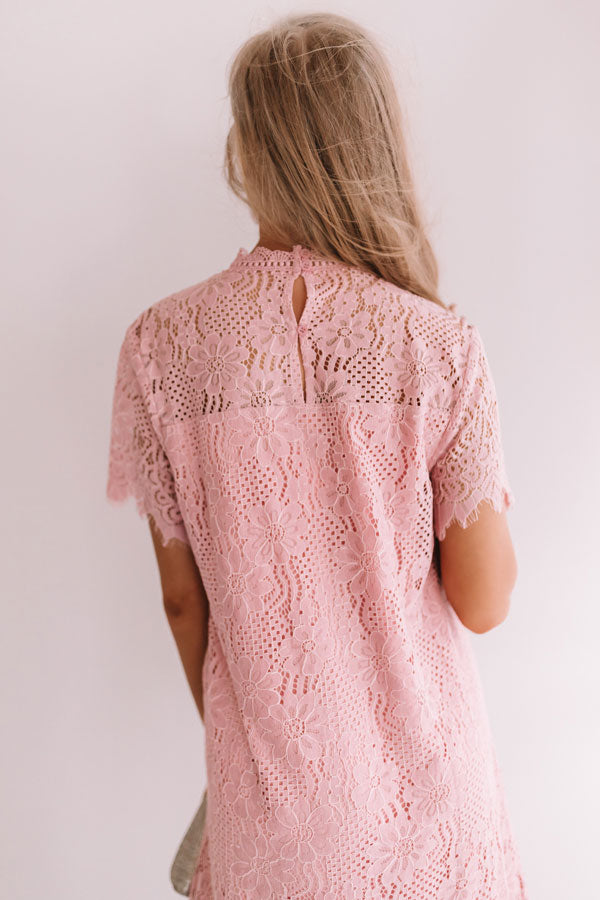 My Cup Of Tea Lace Shift Dress In Pink • Impressions Online Boutique