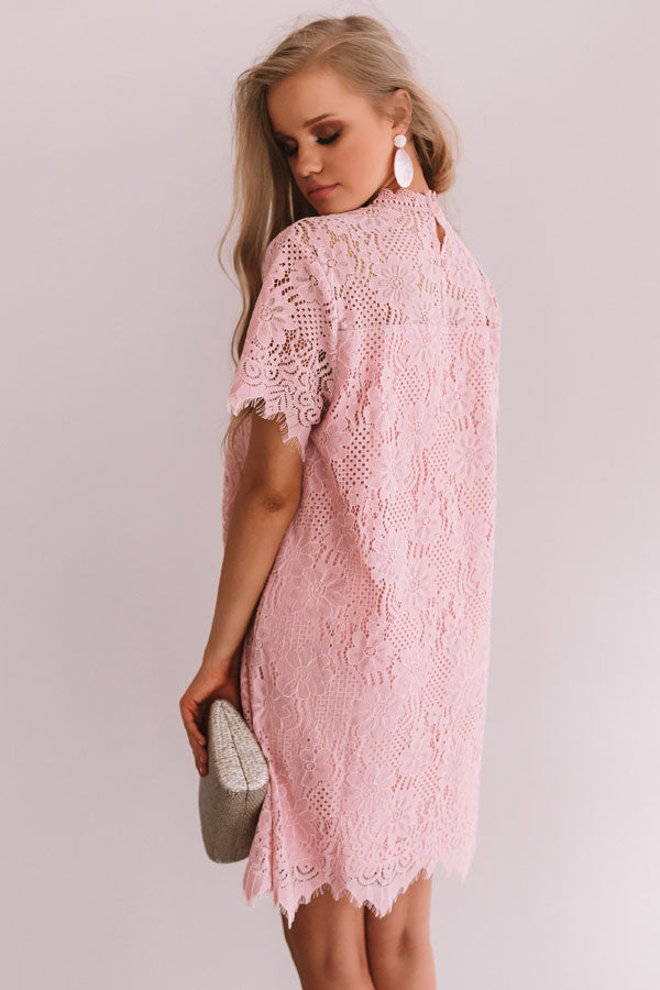 My Cup Of Tea Lace Shift Dress In Pink • Impressions Online Boutique