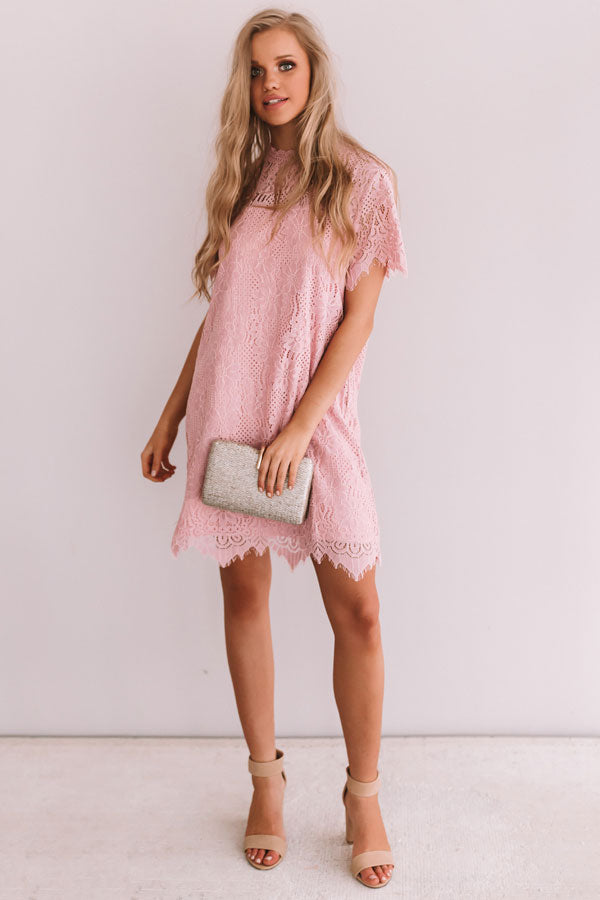 My Cup Of Tea Lace Shift Dress In Pink • Impressions Online Boutique