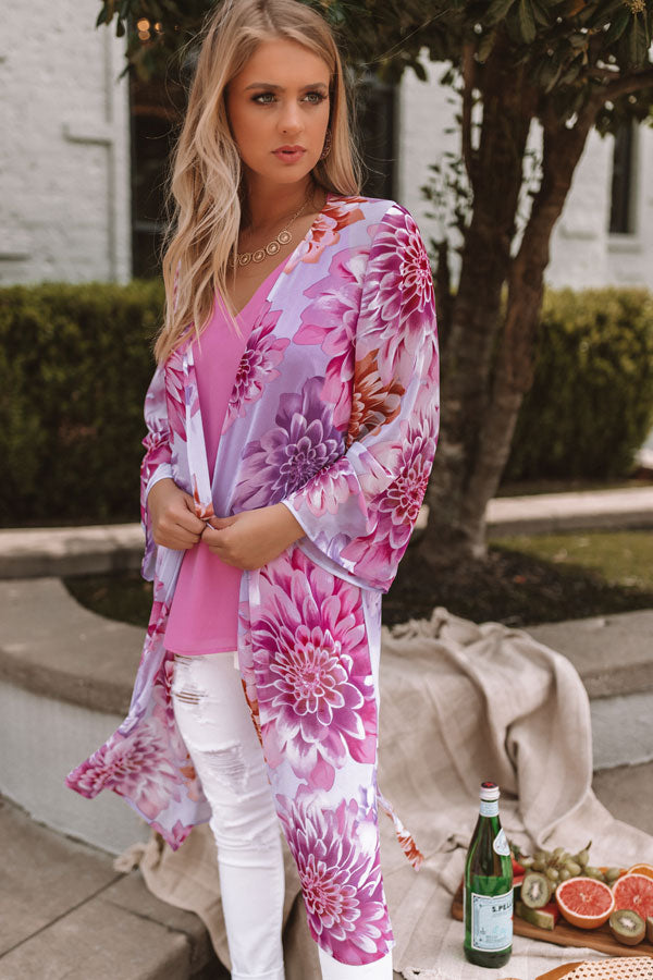 Turks and Coconuts Floral Duster in Lavender Image - 4