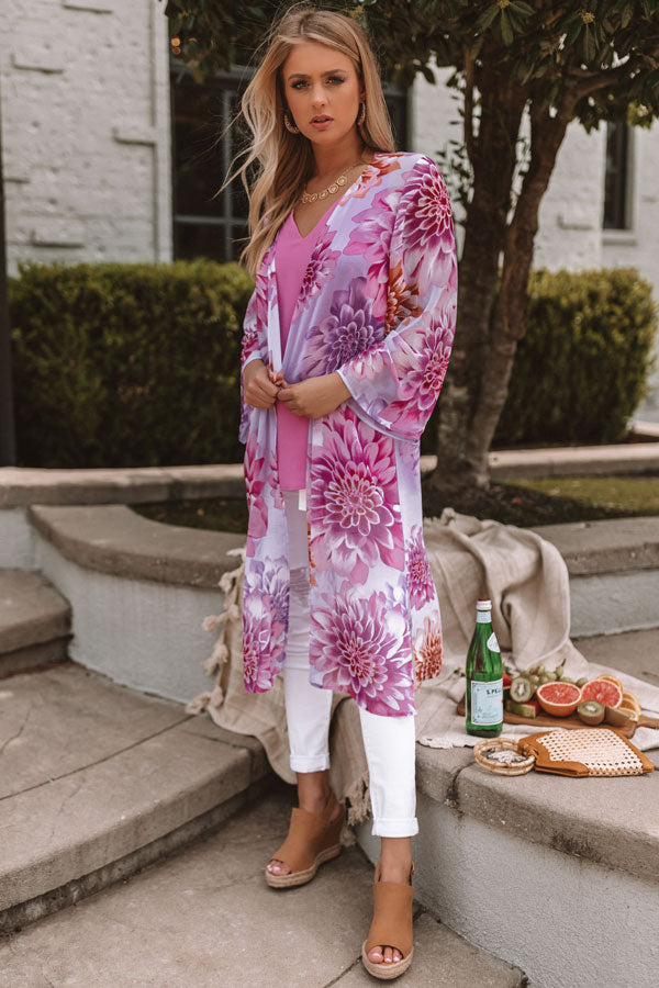 Turks and Coconuts Floral Duster in Lavender