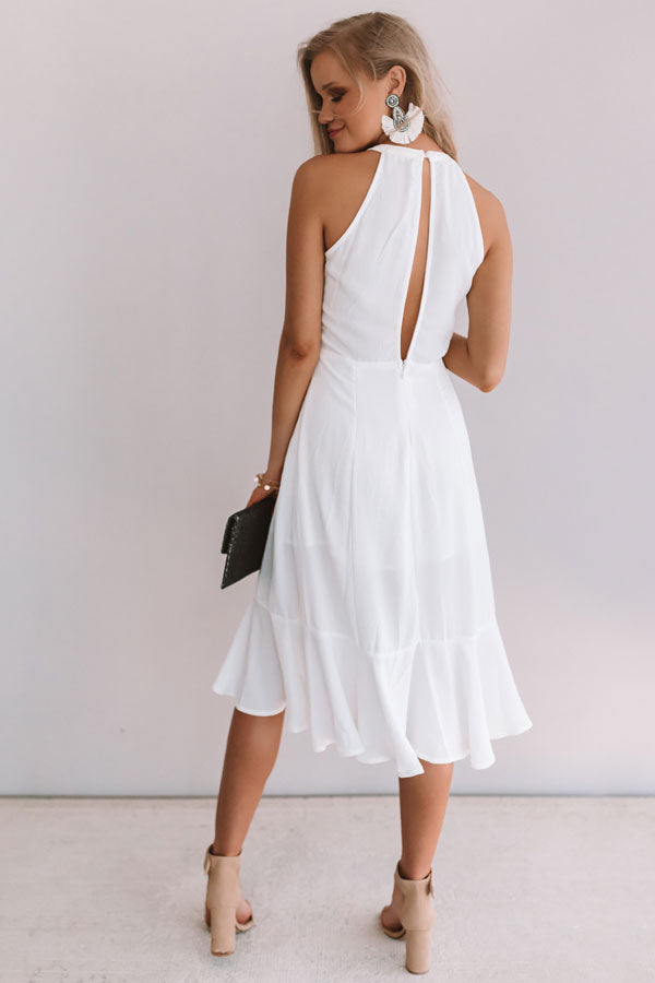 Going For Margs Front Tie Dress In White • Impressions Online Boutique
