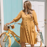 Pinot and Picnics Midi Dress In Mustard  Curves Image - 1