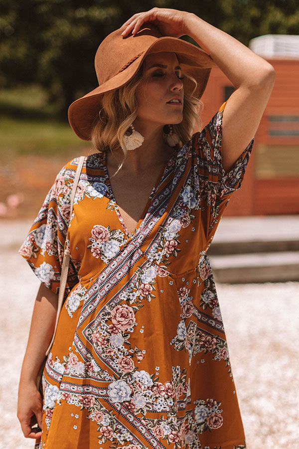 Chasing Wildflowers Midi Dress In Mustard Image - 4