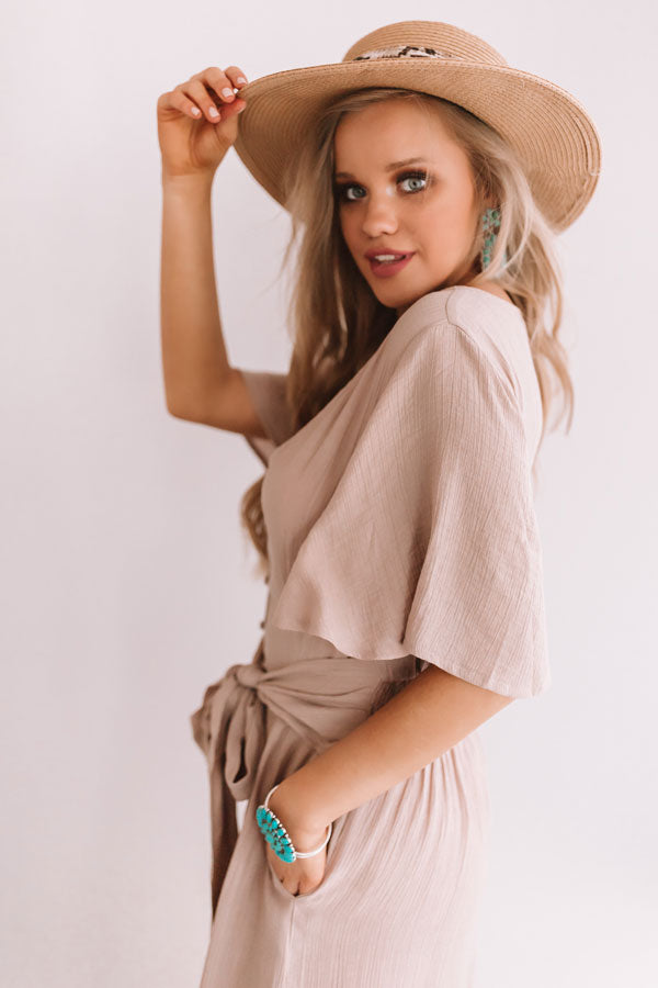 Italian Travels Jumpsuit In Taupe Image - 3