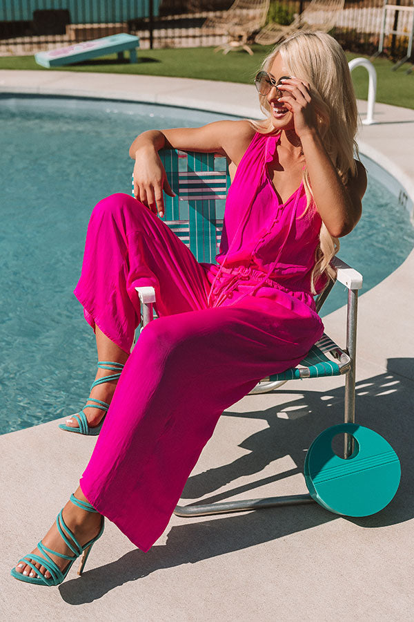 Gelato And Kisses Jumpsuit In Hot Pink Image - 4