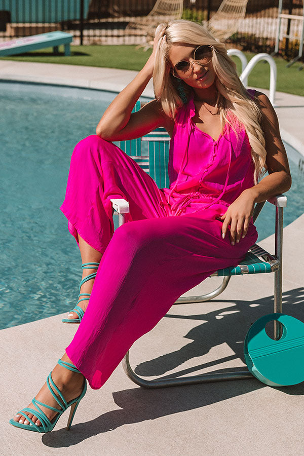 Gelato And Kisses Jumpsuit In Hot Pink Image - 2