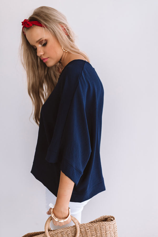 Mint Julep, Please Shift Top in Navy Image - 5