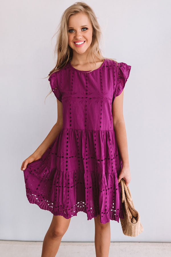 Florence Views Eyelet Dress in Orchid Image - 5
