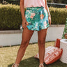 Sunshine Shorelines Floral Swing Shorts in Green Image - 1