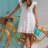 Florence Views Eyelet Dress in White Image - 1