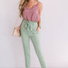 Frequent Flier High Waist Pants in Light Sage Image - 1