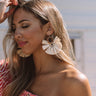 Lounging In Key Largo Fan Earrings In Beige Image - 1