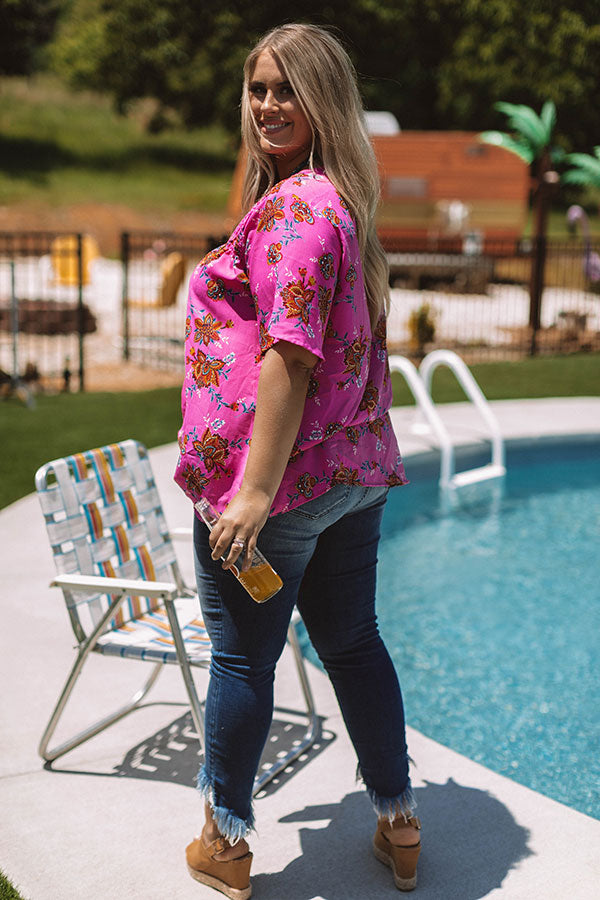 Made For Maui Floral Shift Top In Pink Curves Image - 2
