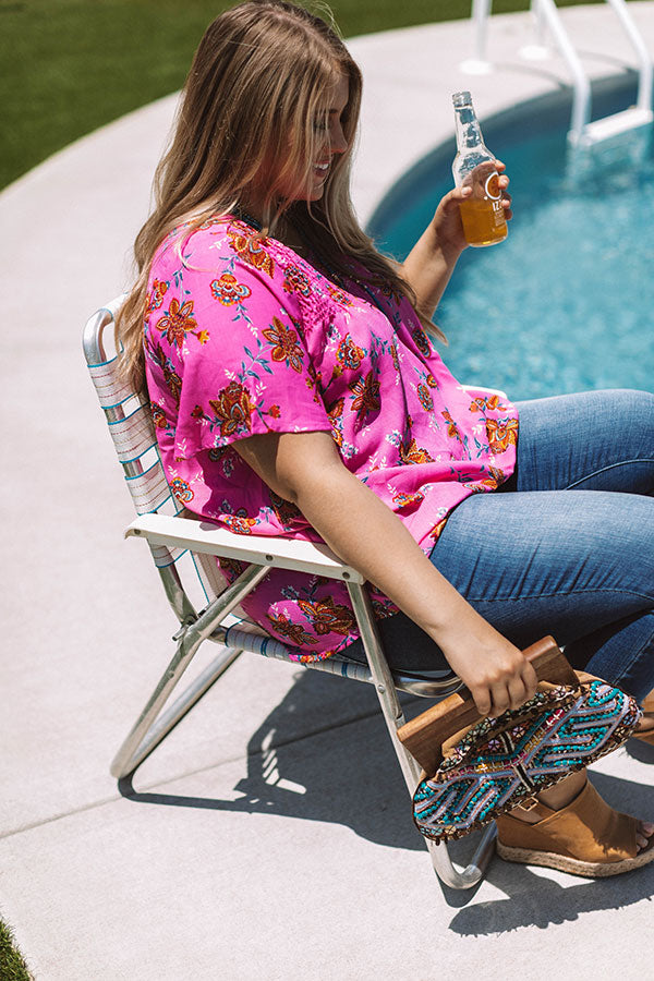 Made For Maui Floral Shift Top In Pink Curves Image - 3