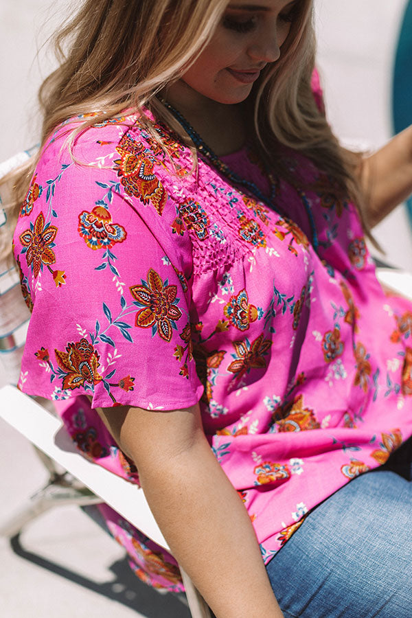 Made For Maui Floral Shift Top In Pink Curves Image - 4