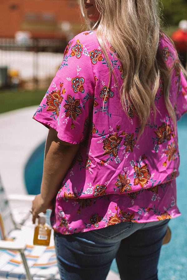 Made For Maui Floral Shift Top In Pink Curves Image - 5