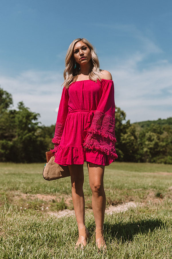 Santa Cruz Kisses Tunic Dress In Fuchsia Image - 3